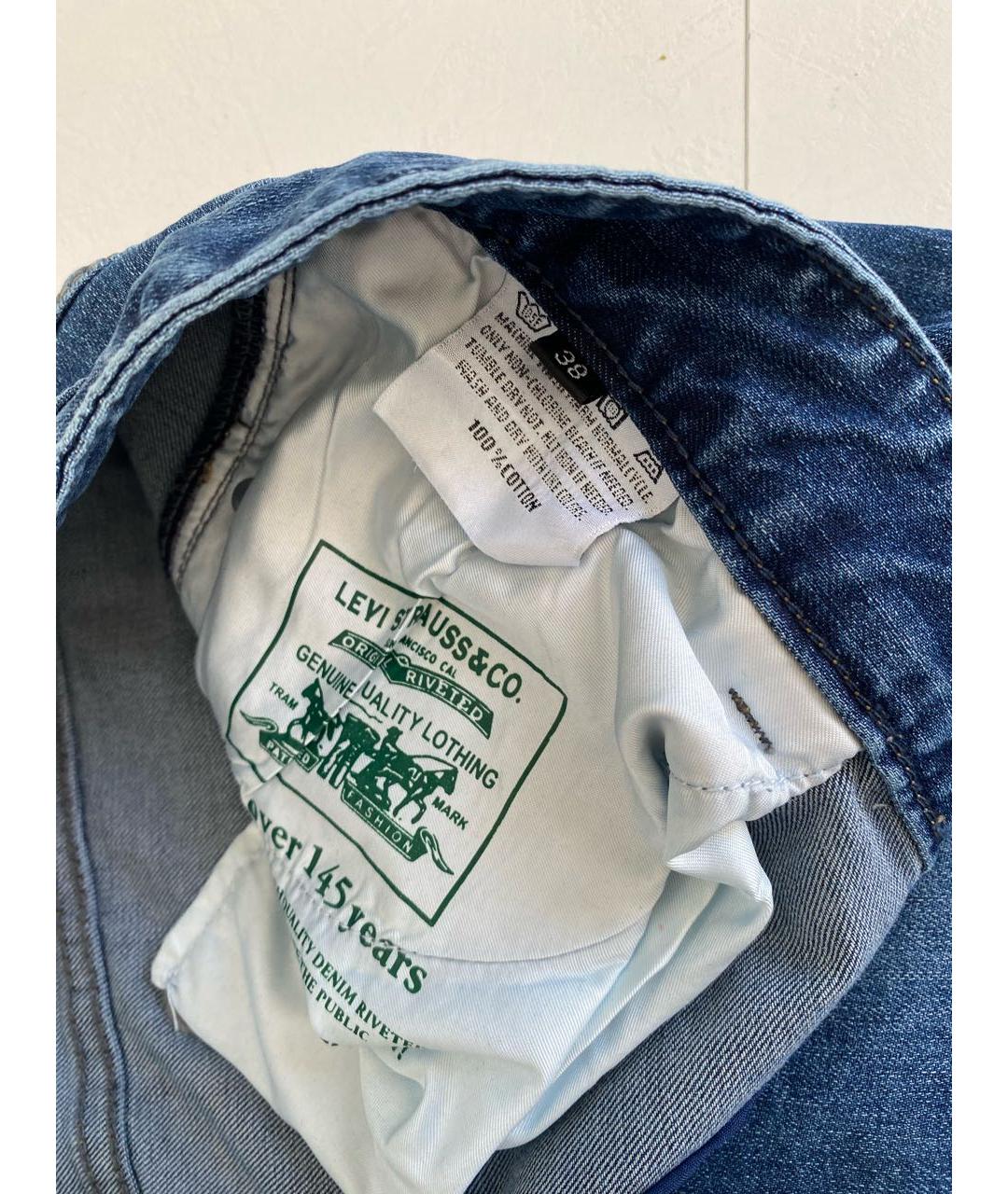 LEVI'S Синие хлопковые прямые джинсы, фото 5
