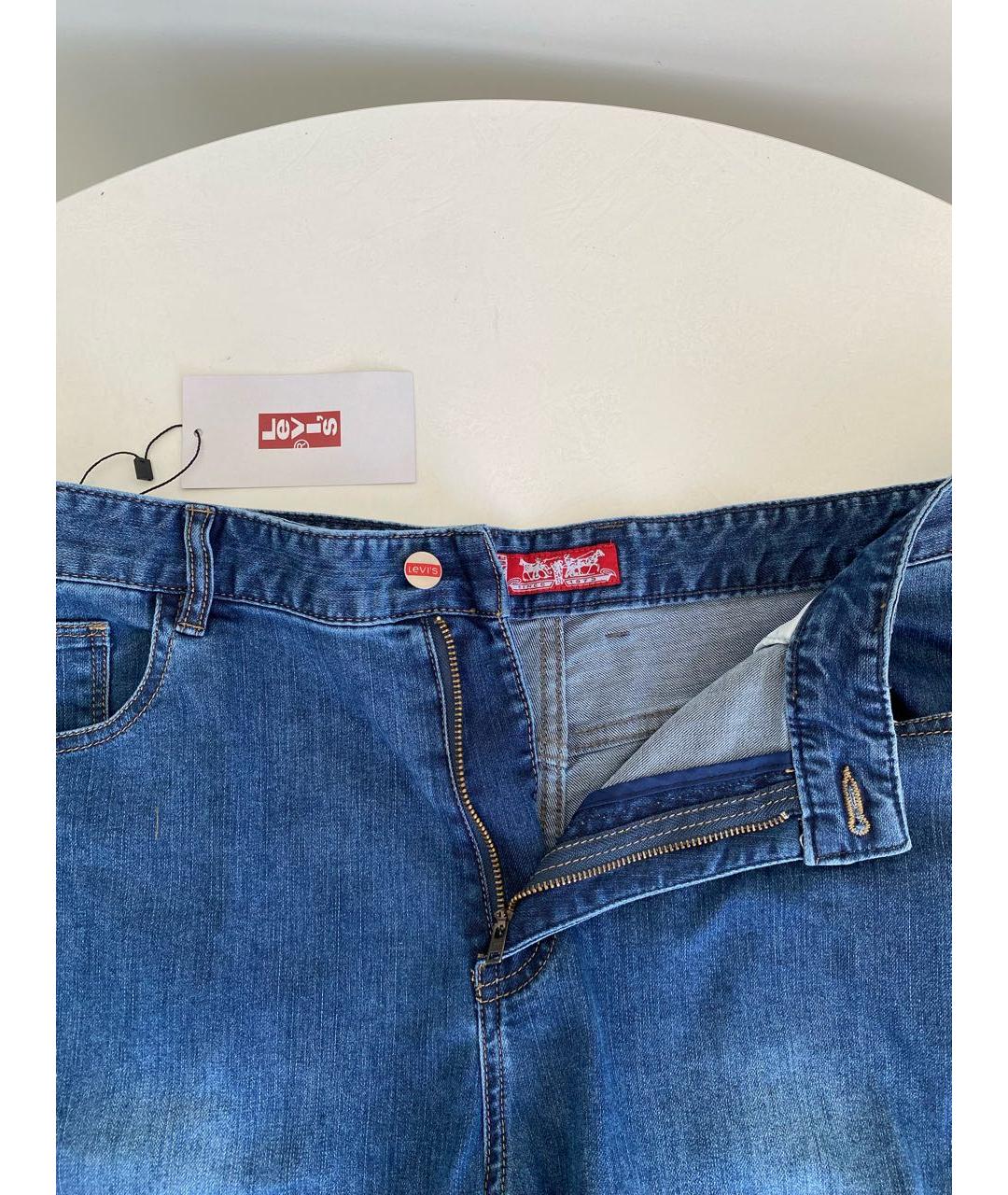 LEVI'S Синие хлопковые прямые джинсы, фото 3