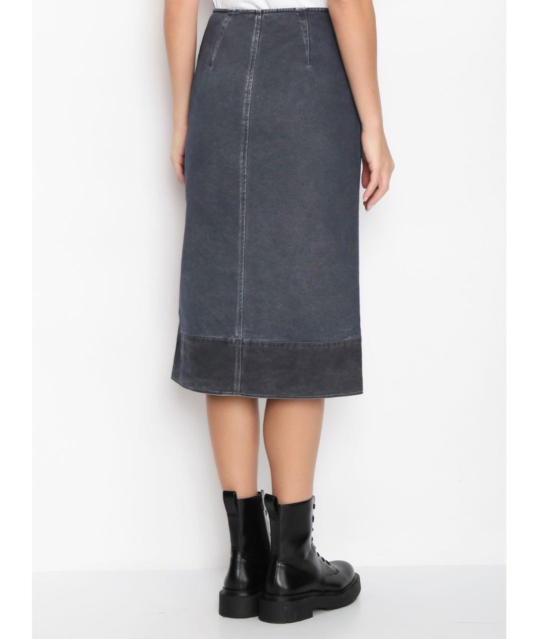 SPORTMAX Синяя хлопковая юбка миди, фото 2