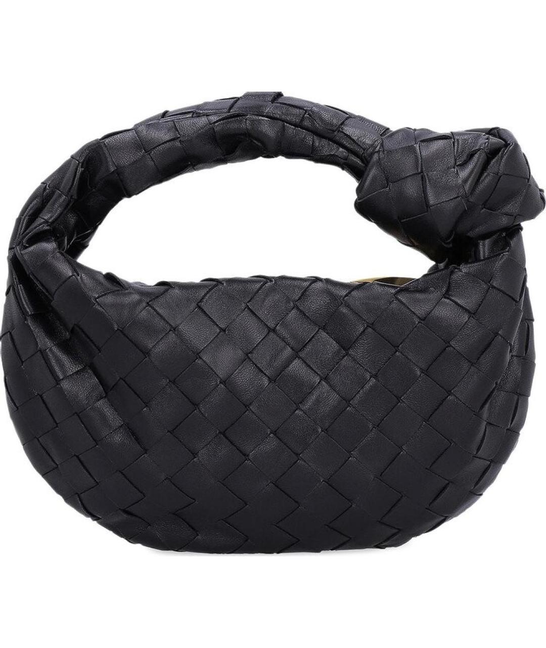BOTTEGA VENETA Черная кожаная сумка с короткими ручками, фото 1