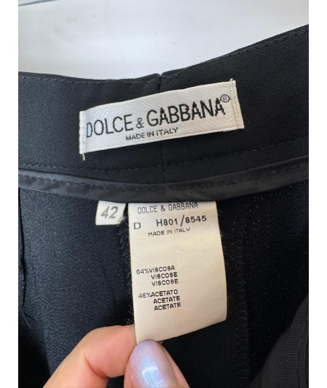 DOLCE&GABBANA Черные вискозные брюки широкие, фото 5