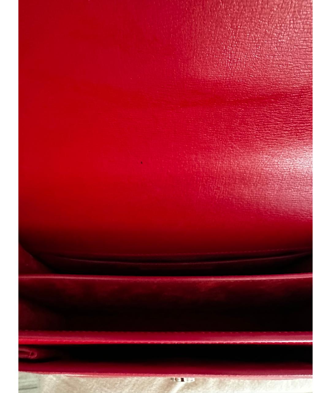 SAINT LAURENT Красная кожаная сумка через плечо, фото 8