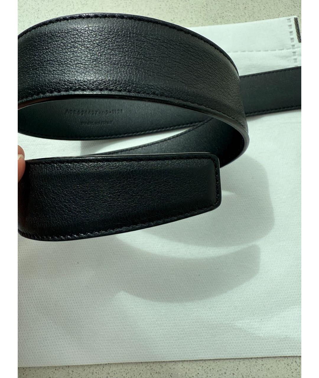 SAINT LAURENT Черный кожаный ремень, фото 8