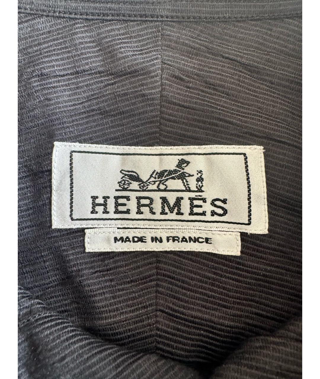 HERMES Черная хлопковая кэжуал рубашка, фото 3