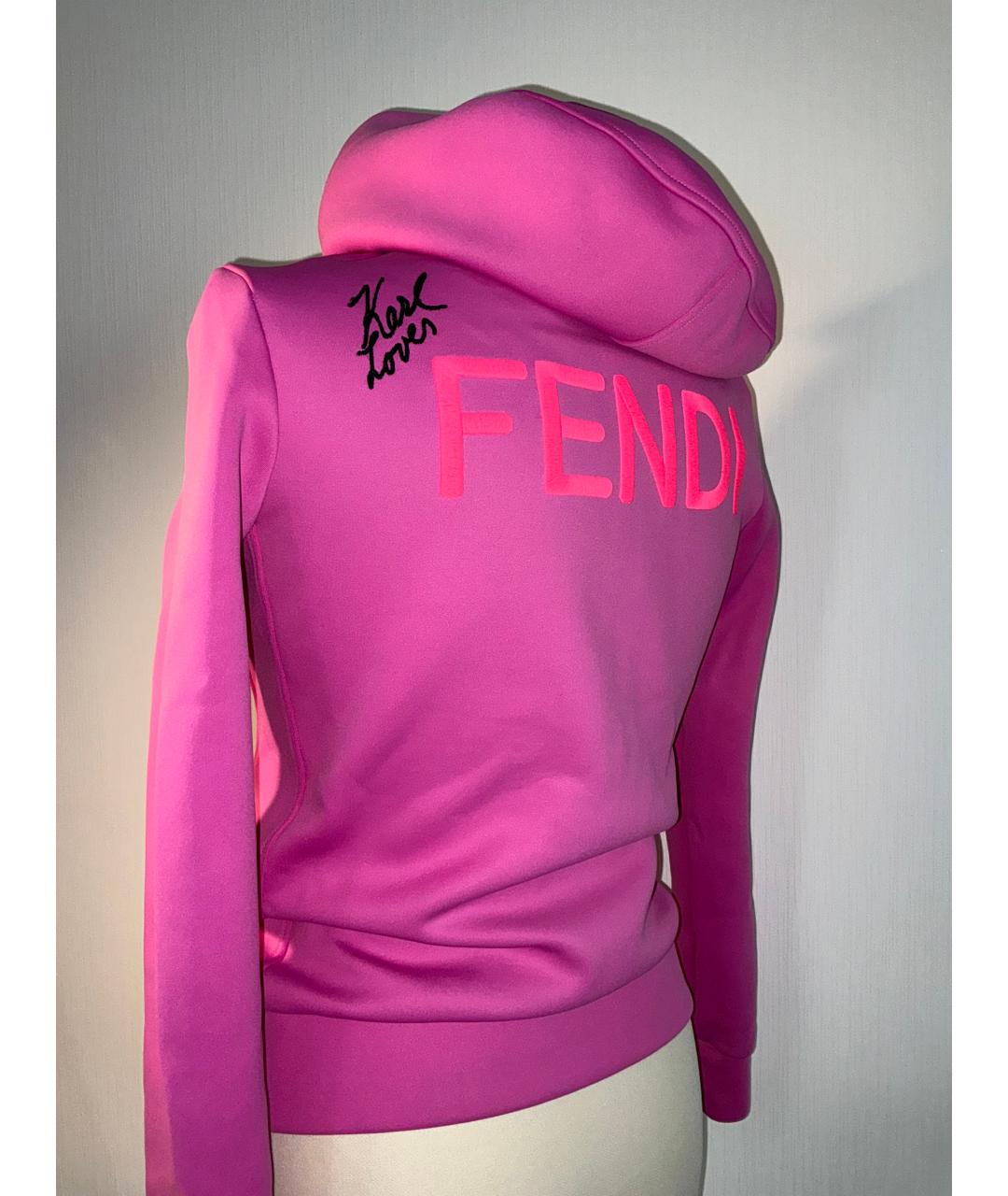 FENDI Розовая вискозная спортивная куртка, фото 5