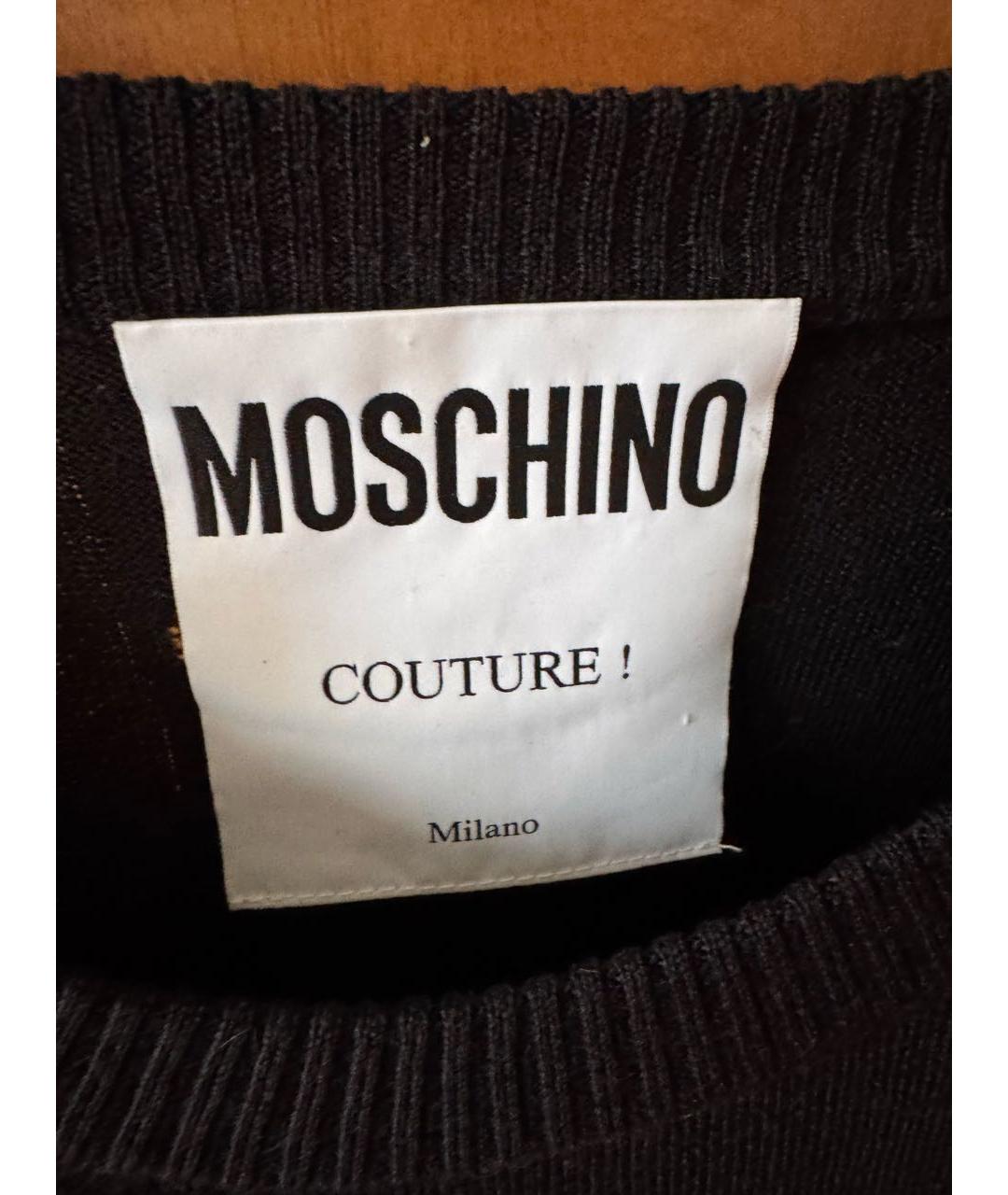 MOSCHINO Черный шерстяной джемпер / свитер, фото 4