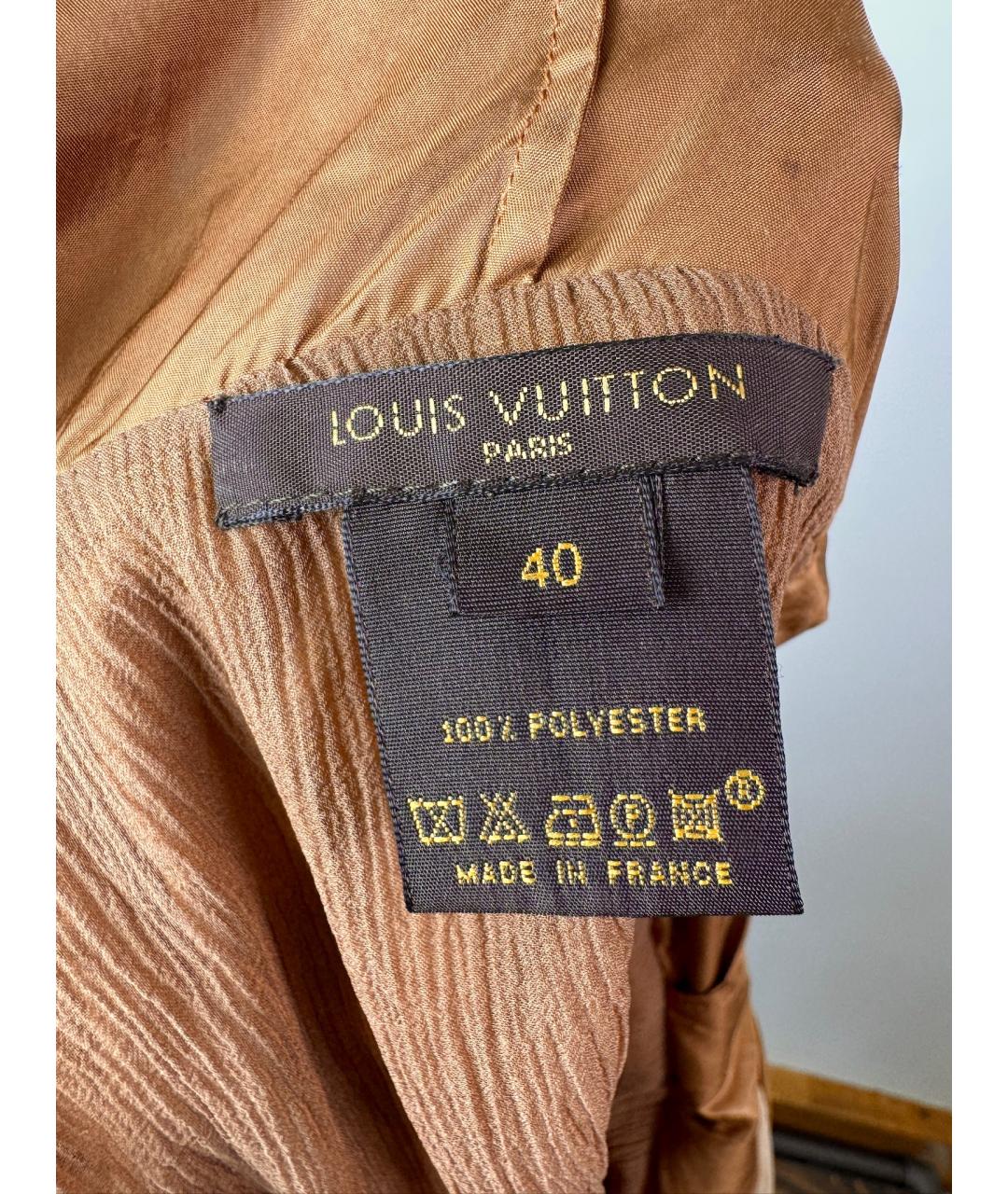 LOUIS VUITTON Коричневая полиэстеровая майка, фото 7