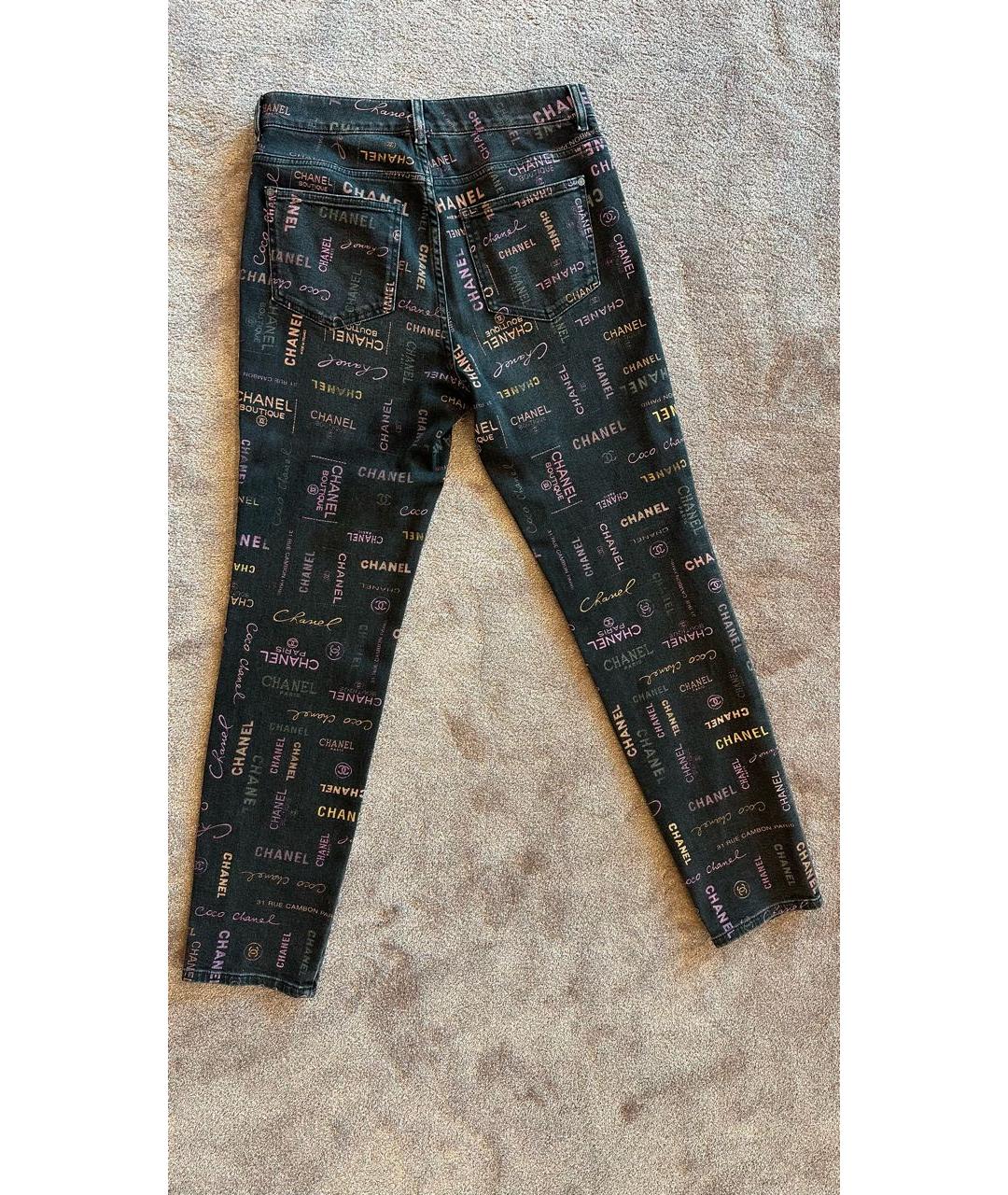 CHANEL Антрацитовые хлопковые прямые джинсы, фото 2