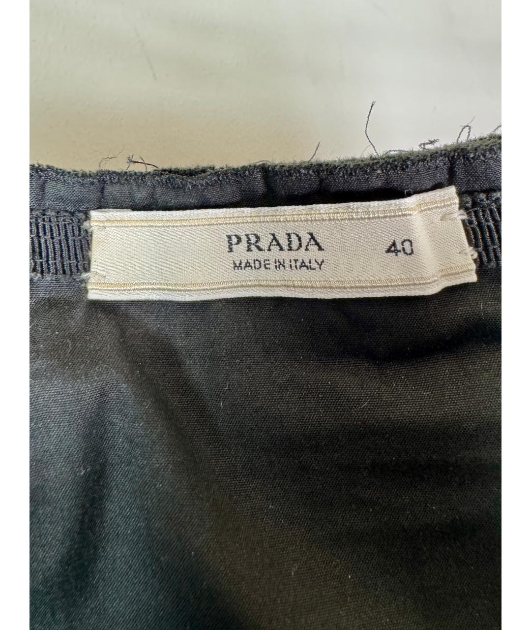 PRADA Черная хлопковая юбка миди, фото 7