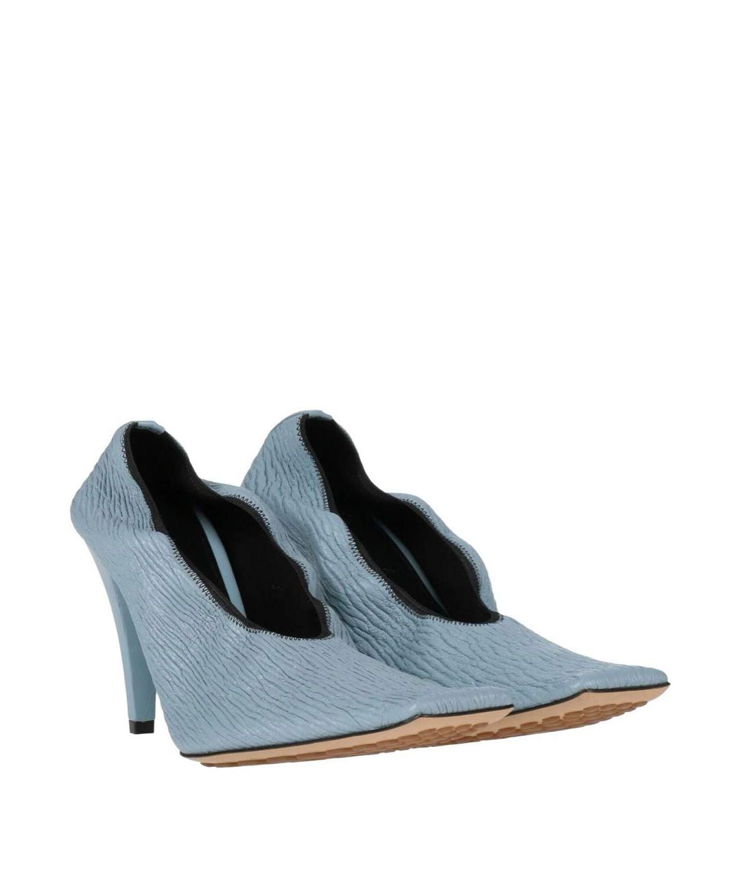 BOTTEGA VENETA Голубые кожаные туфли, фото 3