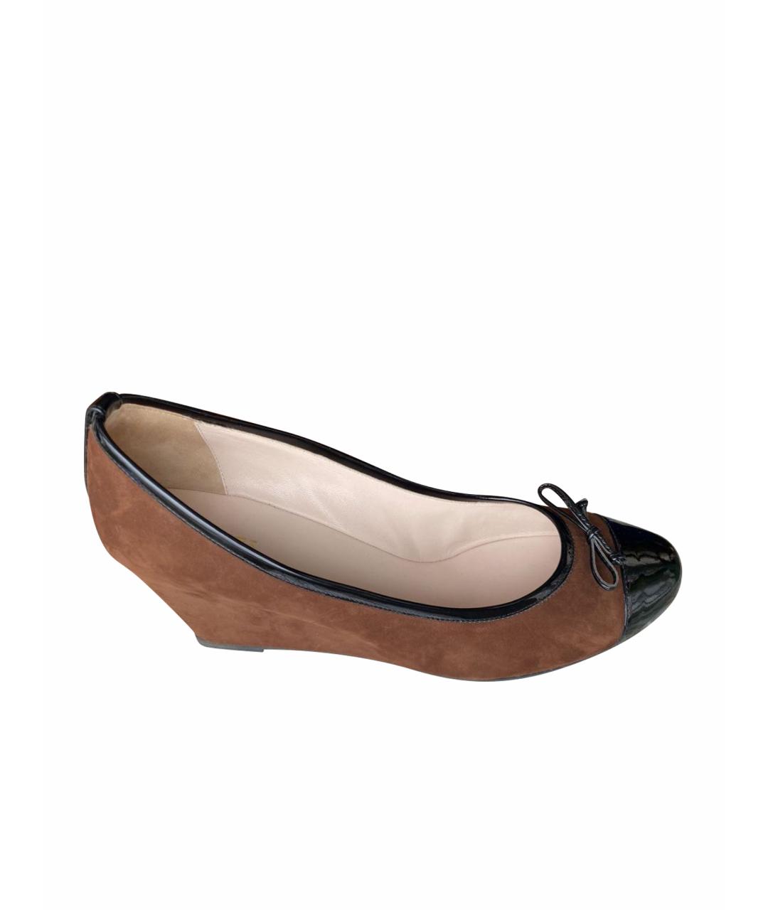 BALLY Коричневые замшевые туфли, фото 1