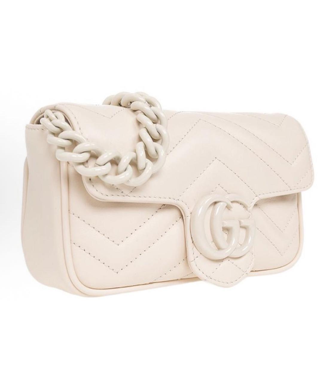 GUCCI Белая кожаная сумка через плечо, фото 2