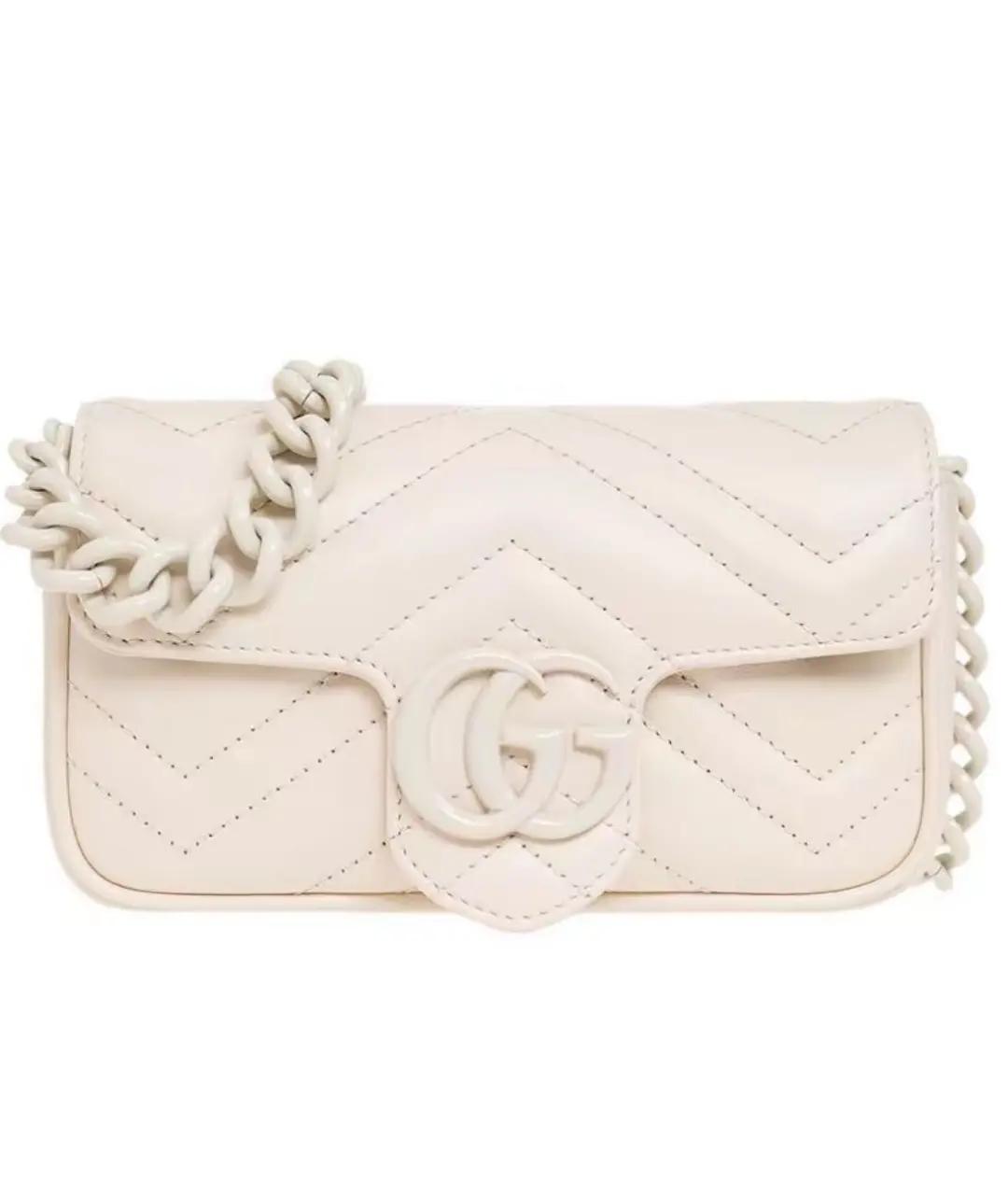 GUCCI Белая кожаная сумка через плечо, фото 1