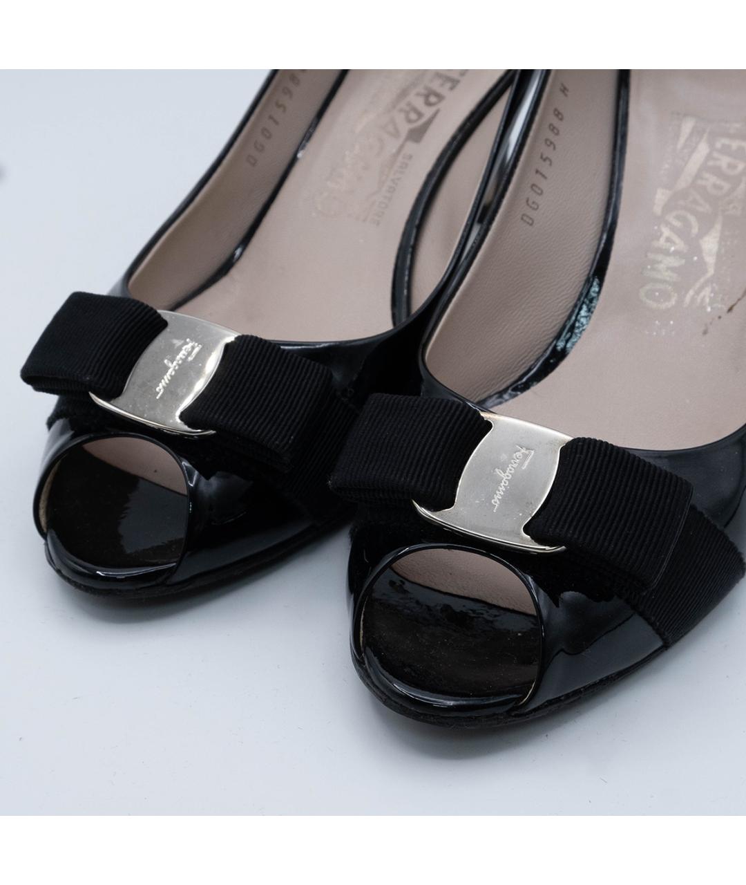 FERRAGAMO Черные кожаные туфли, фото 3