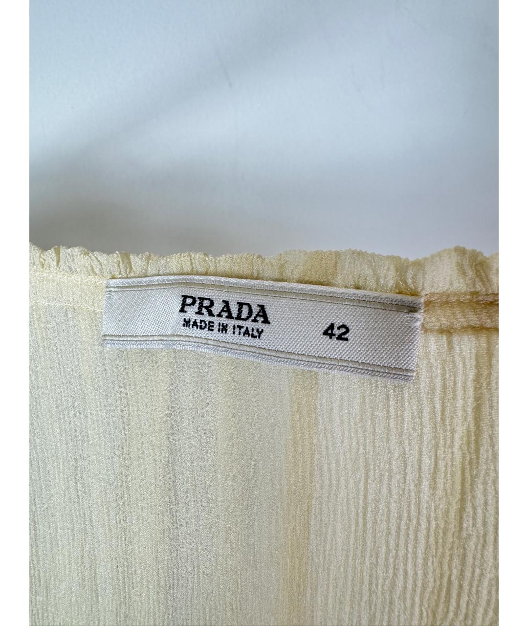 PRADA Бежевая шелковая блузы, фото 8