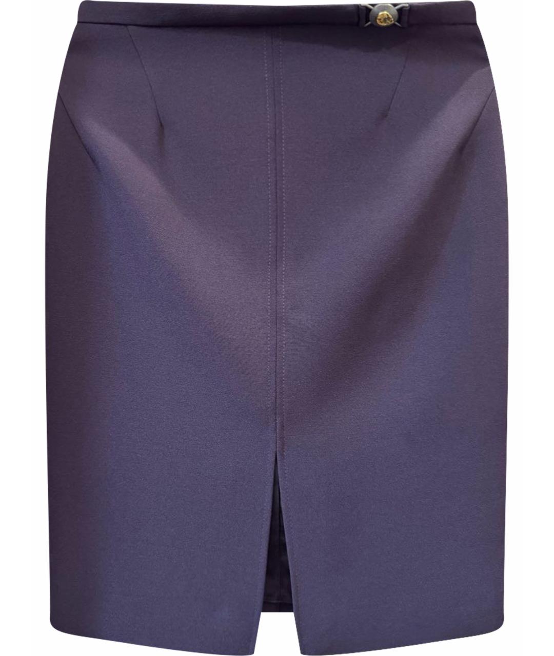 VERSACE COLLECTION Фиолетовая полиэстеровая юбка миди, фото 7