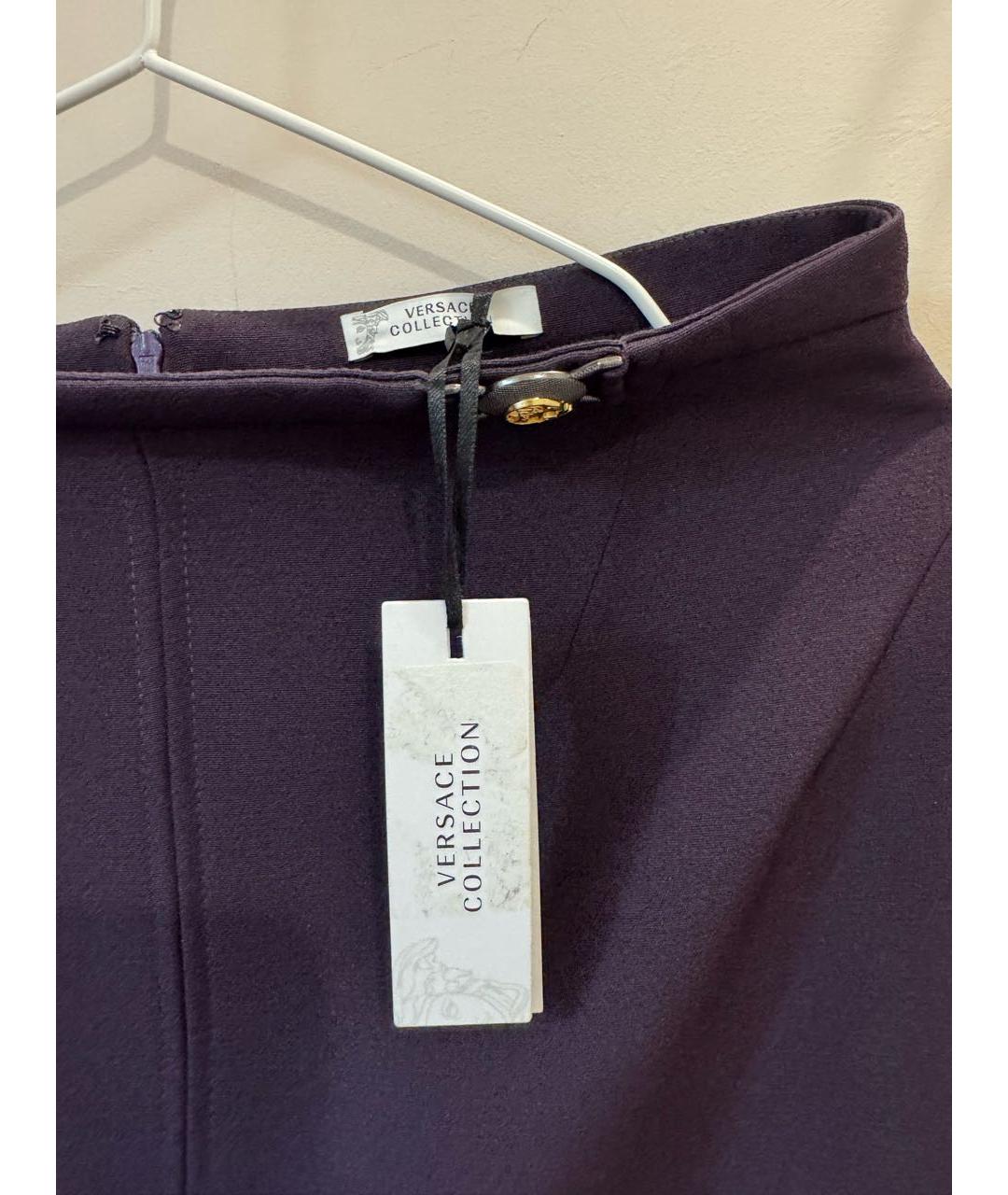 VERSACE COLLECTION Фиолетовая полиэстеровая юбка миди, фото 3