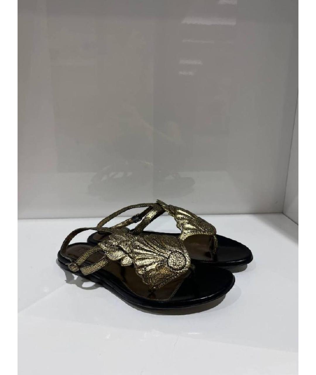 ALEXANDER MCQUEEN Золотые сандалии, фото 3