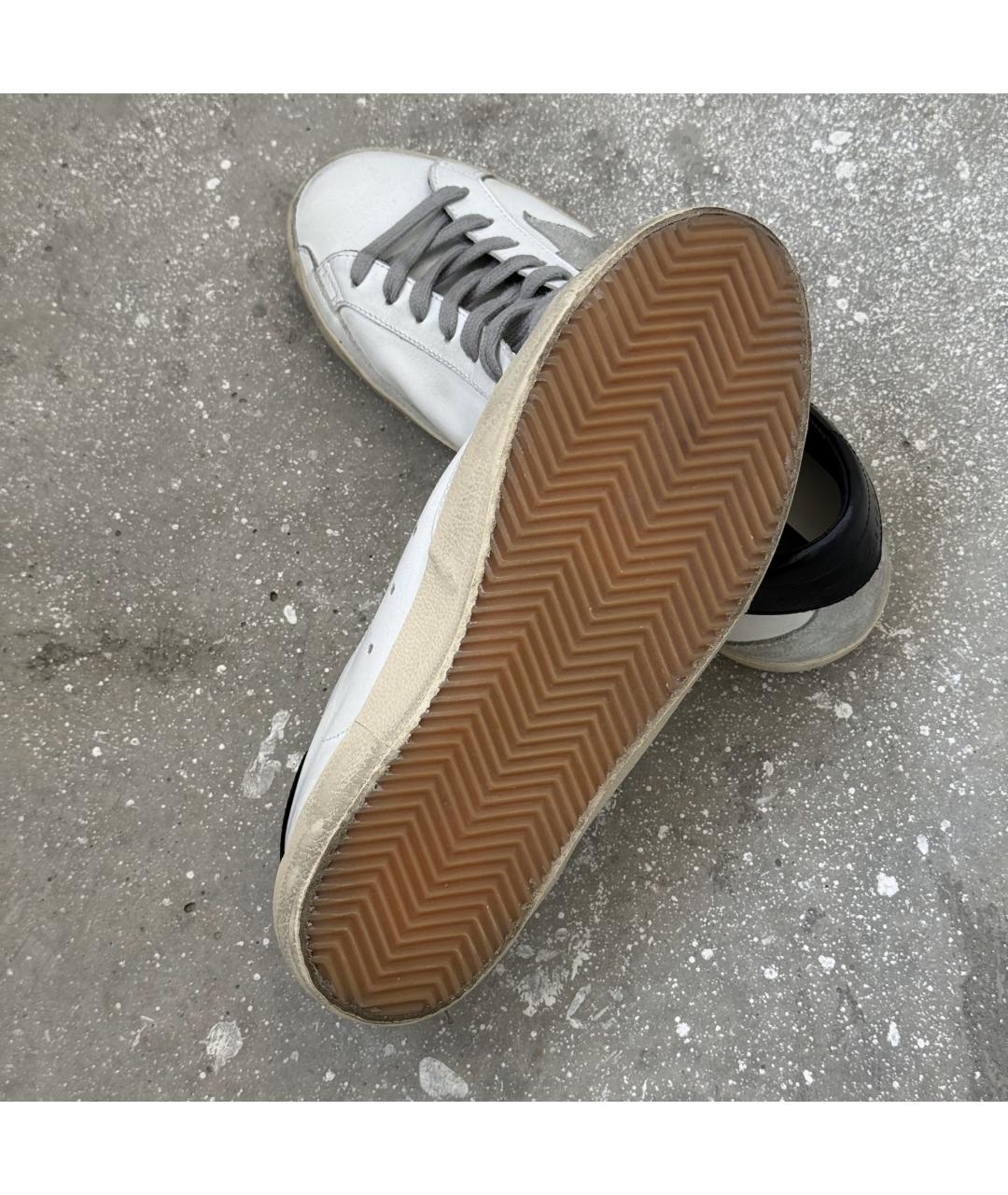 GOLDEN GOOSE DELUXE BRAND Белые кожаные низкие кроссовки / кеды, фото 5