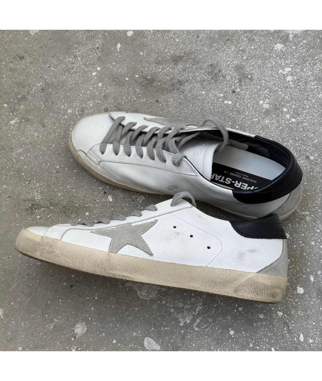 GOLDEN GOOSE DELUXE BRAND Белые кожаные низкие кроссовки / кеды, фото 7