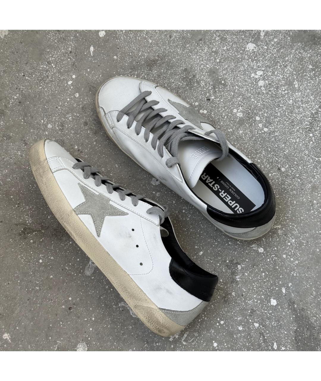 GOLDEN GOOSE DELUXE BRAND Белые кожаные низкие кроссовки / кеды, фото 3