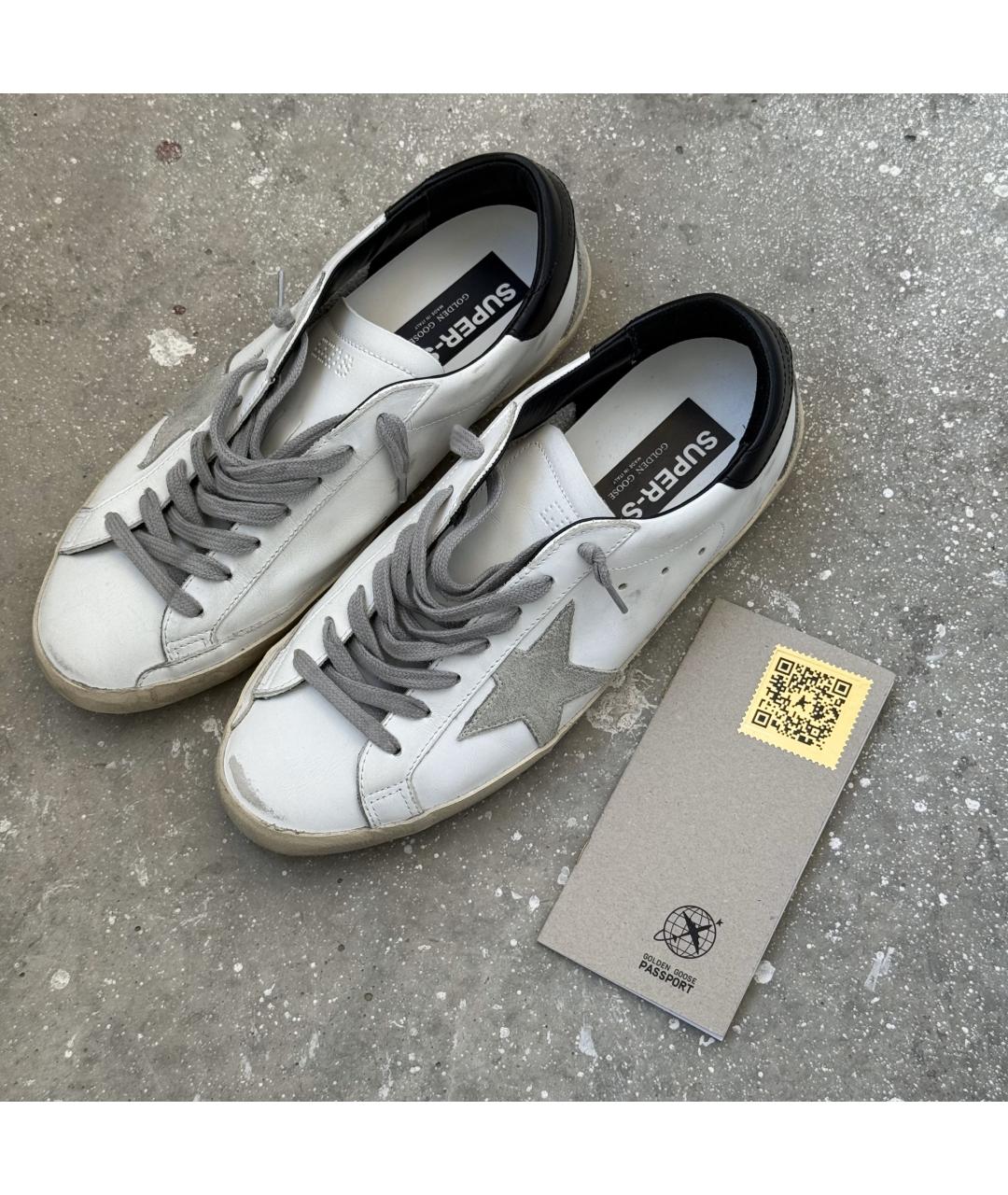 GOLDEN GOOSE DELUXE BRAND Белые кожаные низкие кроссовки / кеды, фото 2