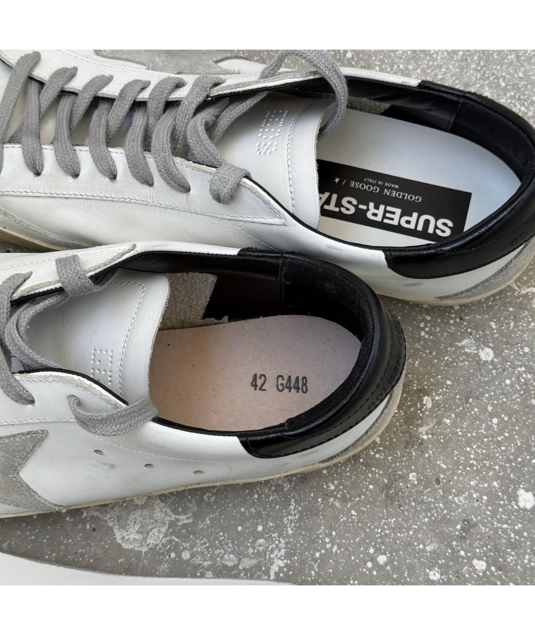 GOLDEN GOOSE DELUXE BRAND Белые кожаные низкие кроссовки / кеды, фото 8