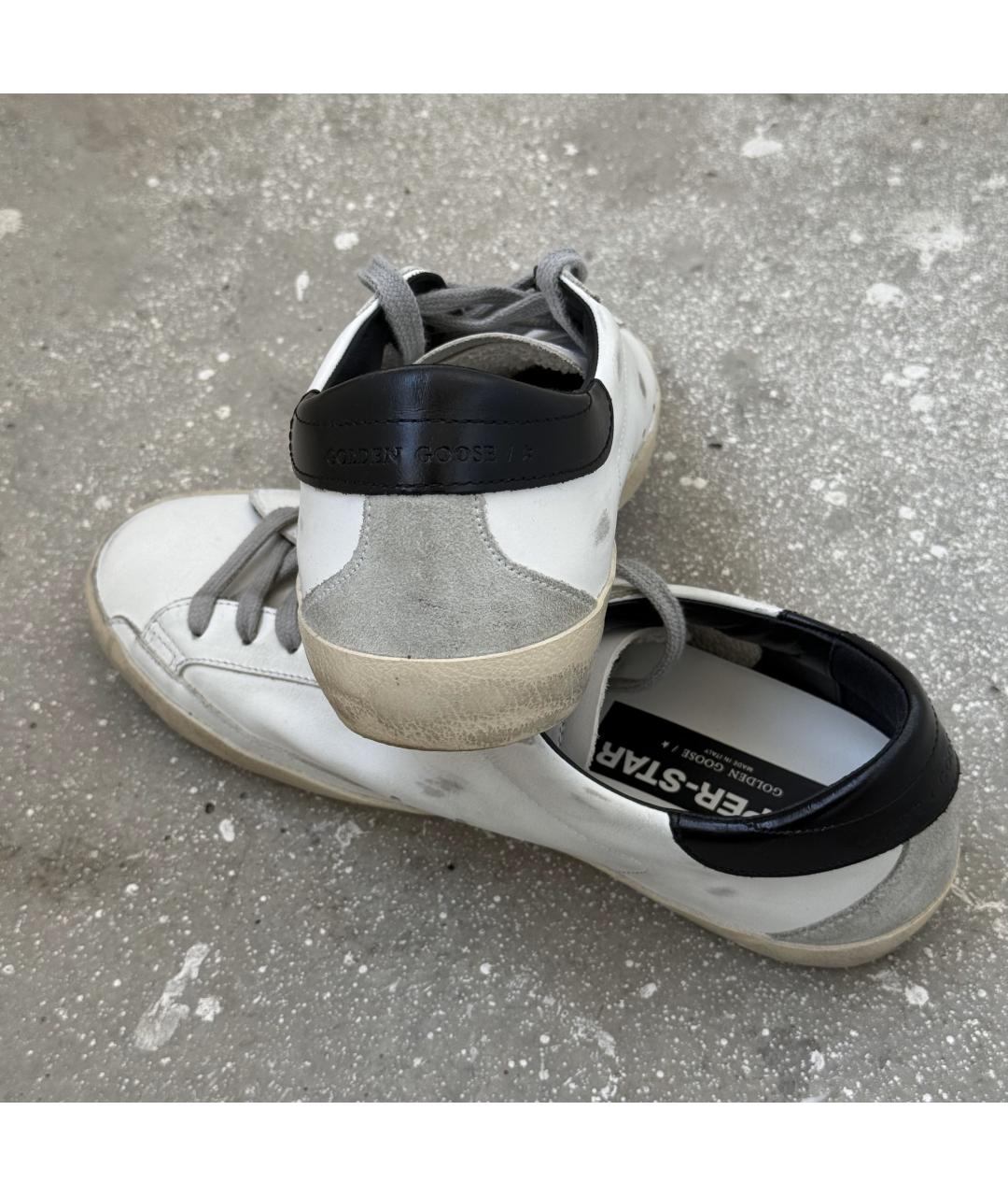 GOLDEN GOOSE DELUXE BRAND Белые кожаные низкие кроссовки / кеды, фото 6