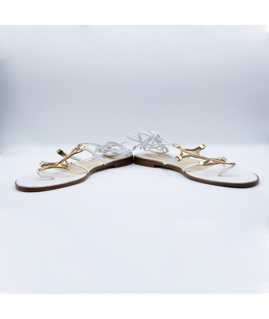 JIMMY CHOO Белые кожаные сандалии, фото 4