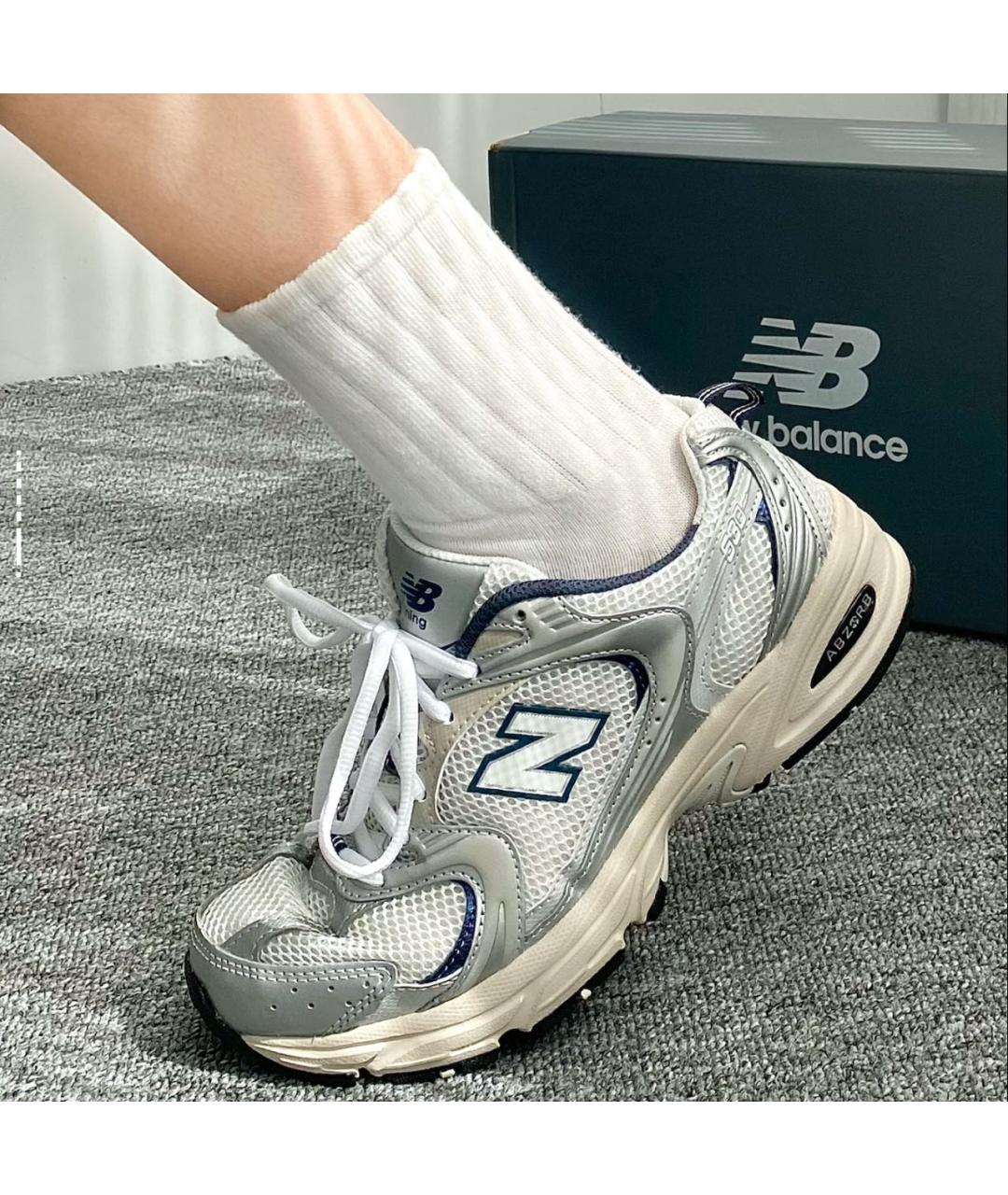 NEW BALANCE Серые низкие кроссовки / кеды, фото 4
