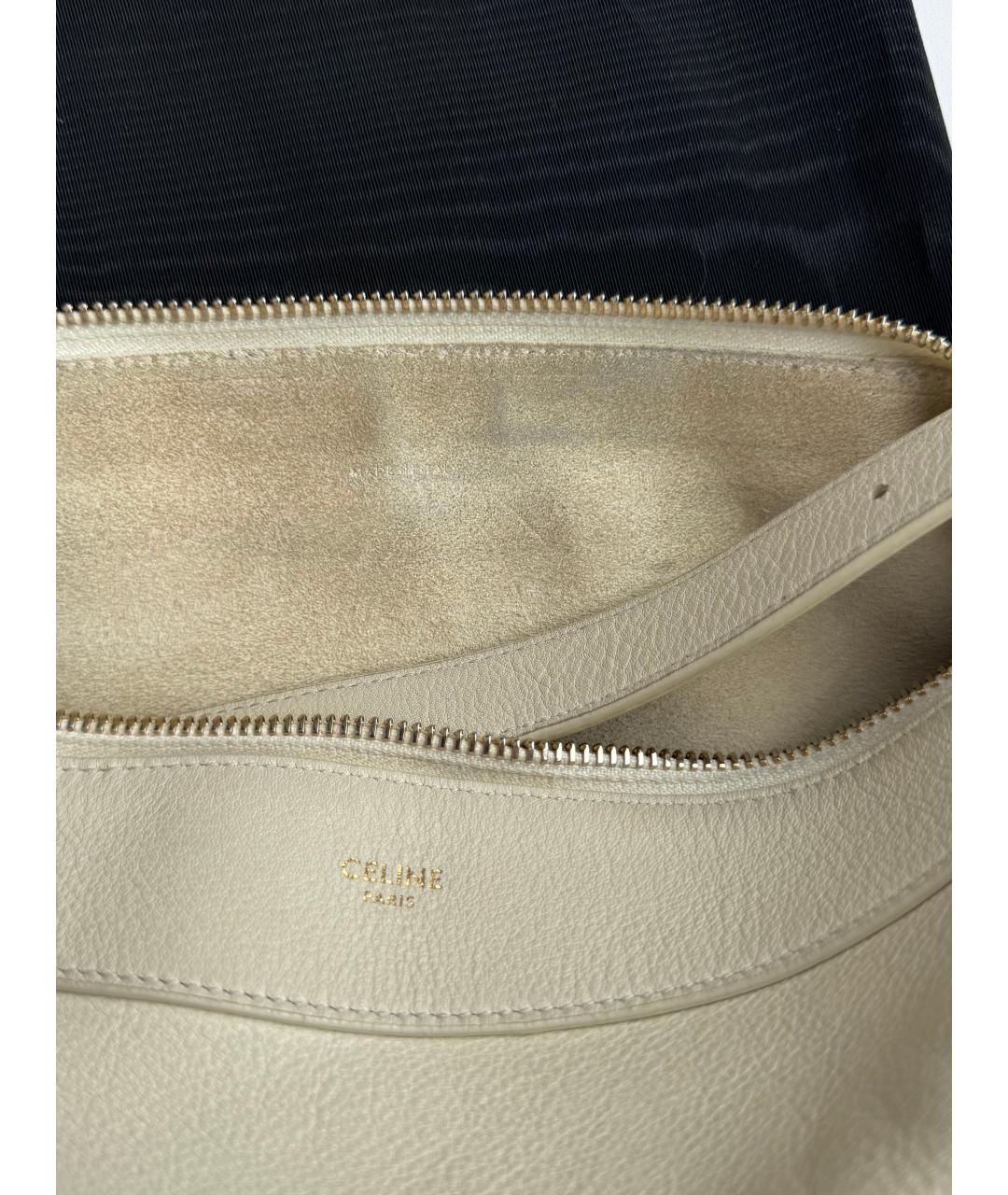 CELINE Белая кожаная сумка через плечо, фото 8