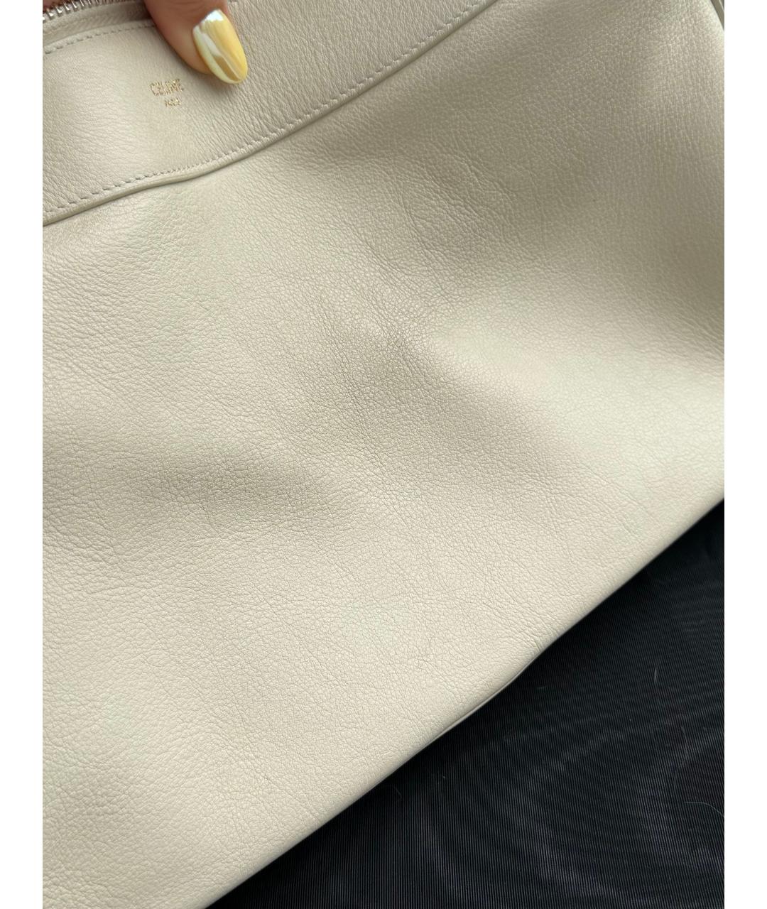 CELINE Белая кожаная сумка через плечо, фото 9