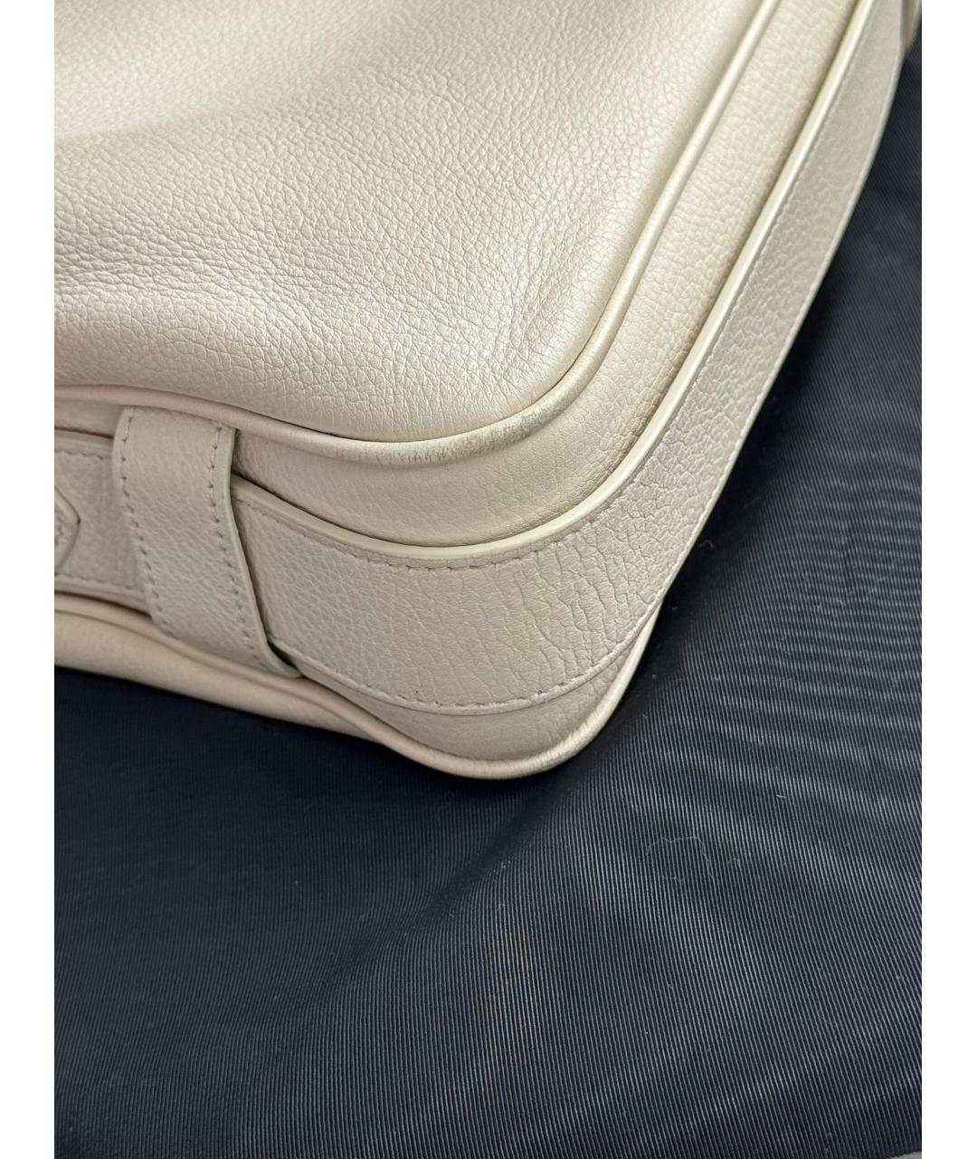 CELINE Белая кожаная сумка через плечо, фото 5