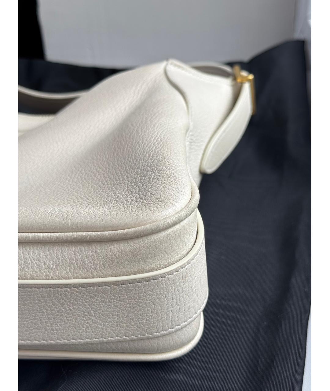 CELINE Белая кожаная сумка через плечо, фото 4