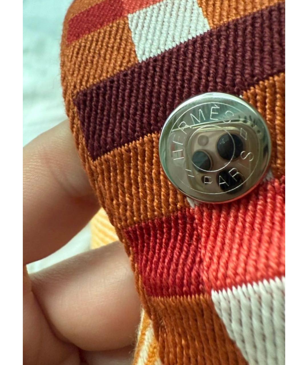 HERMES Оранжевая тканевая косметичка, фото 8