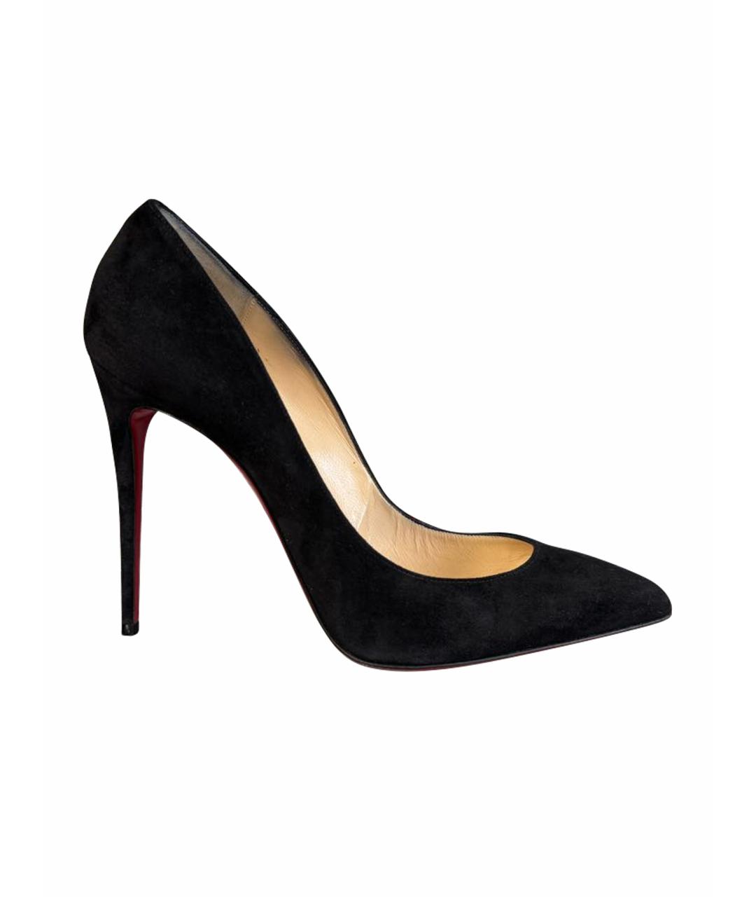 CHRISTIAN LOUBOUTIN Черные замшевые туфли, фото 1