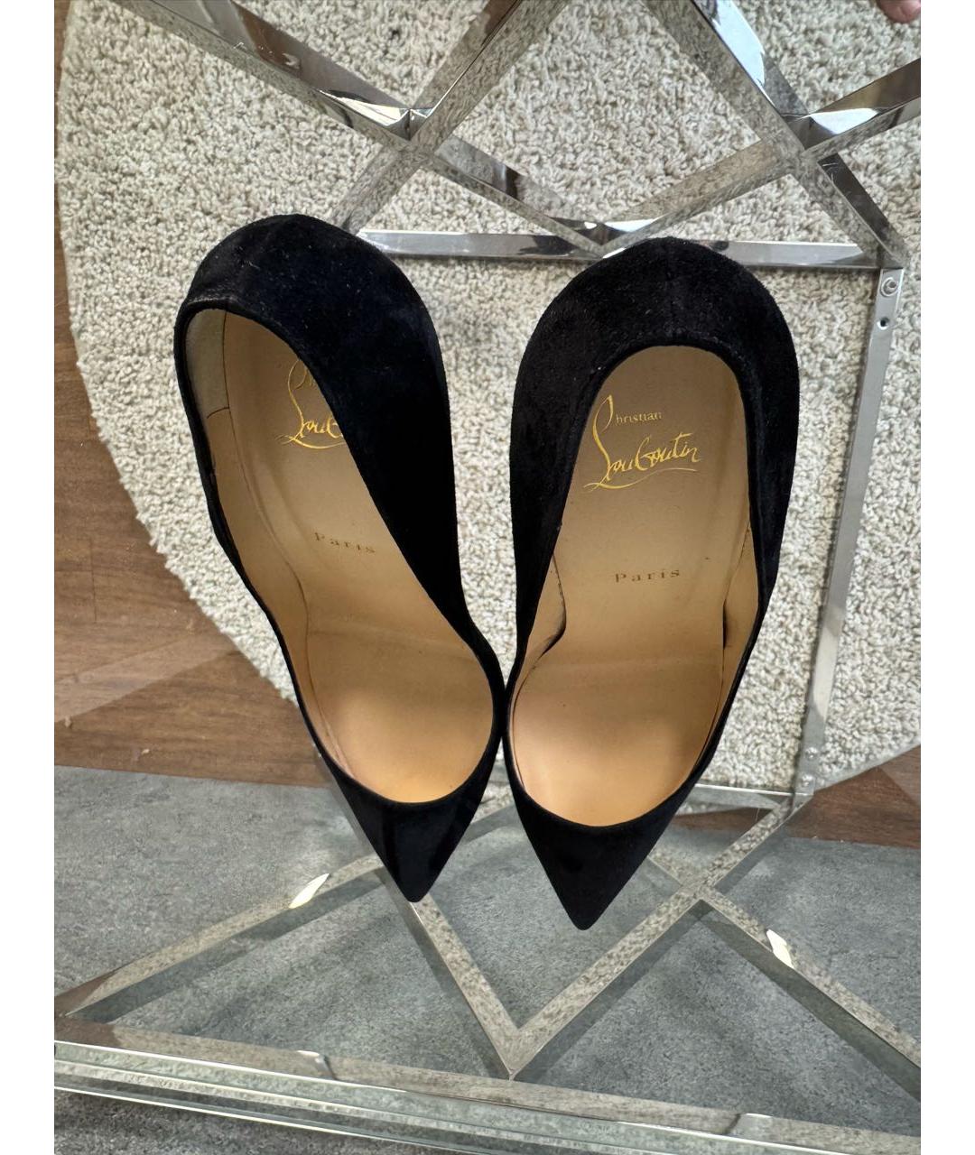 CHRISTIAN LOUBOUTIN Черные замшевые туфли, фото 3