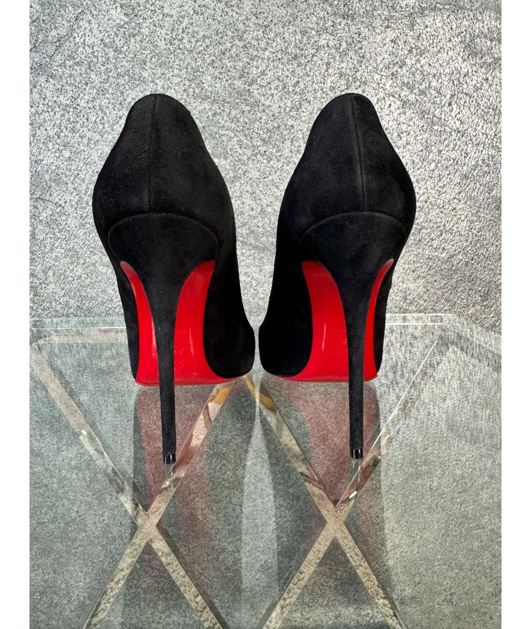 CHRISTIAN LOUBOUTIN Черные замшевые туфли, фото 4