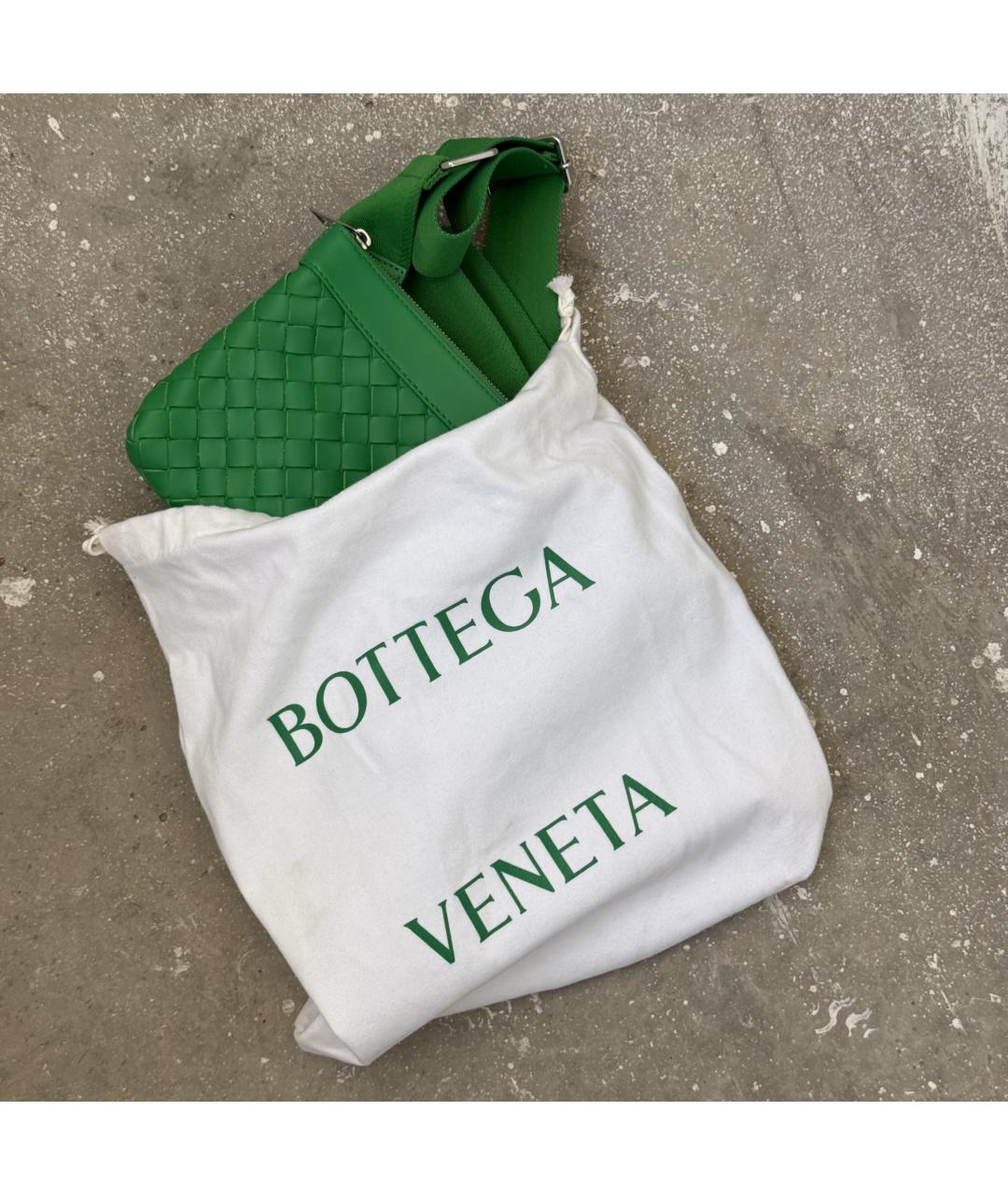 BOTTEGA VENETA Зеленая кожаная сумка на плечо, фото 8