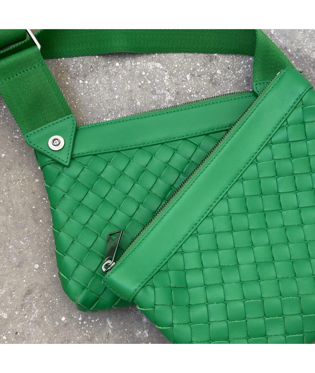BOTTEGA VENETA Зеленая кожаная сумка на плечо, фото 7