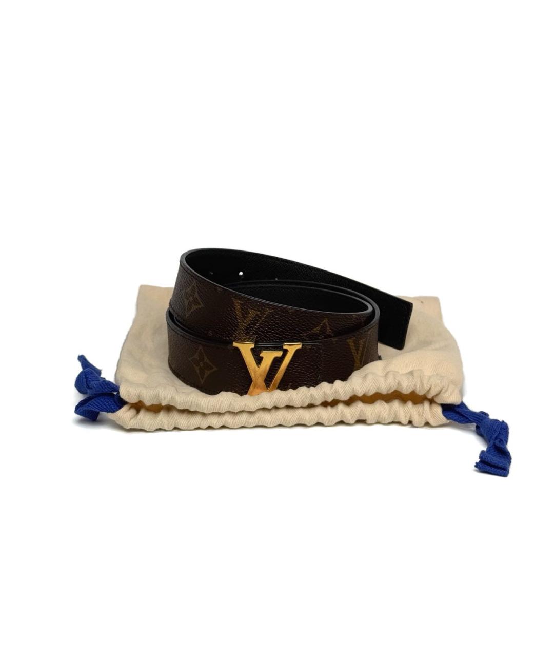 LOUIS VUITTON Коричневый кожаный ремень, фото 2