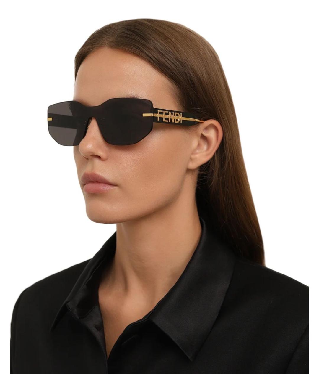 FENDI Черные солнцезащитные очки, фото 3
