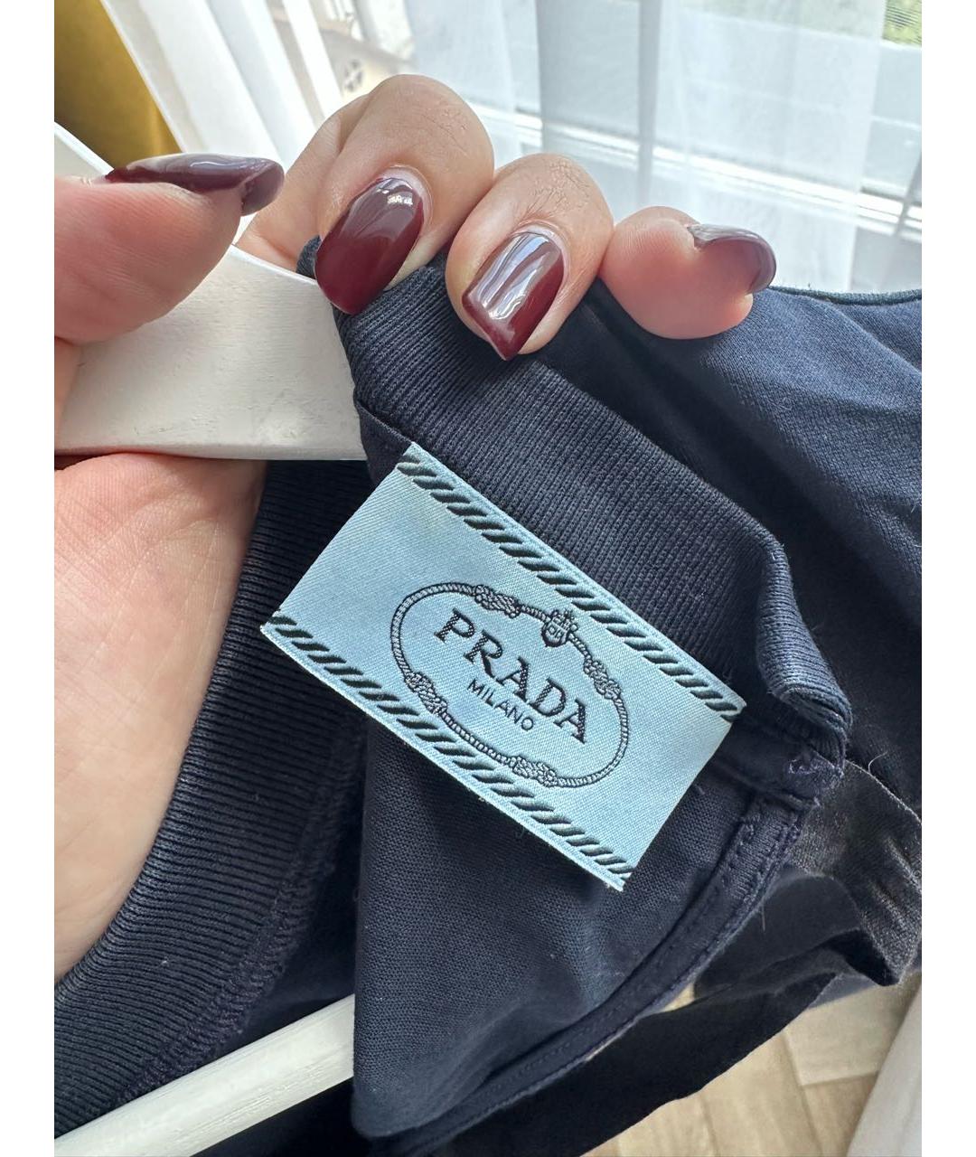 PRADA Темно-синее хлопковое повседневное платье, фото 4
