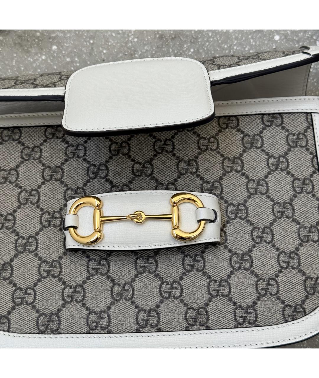 GUCCI Бежевая кожаная сумка через плечо, фото 6