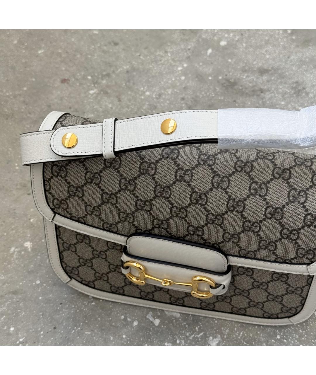 GUCCI Бежевая кожаная сумка через плечо, фото 5