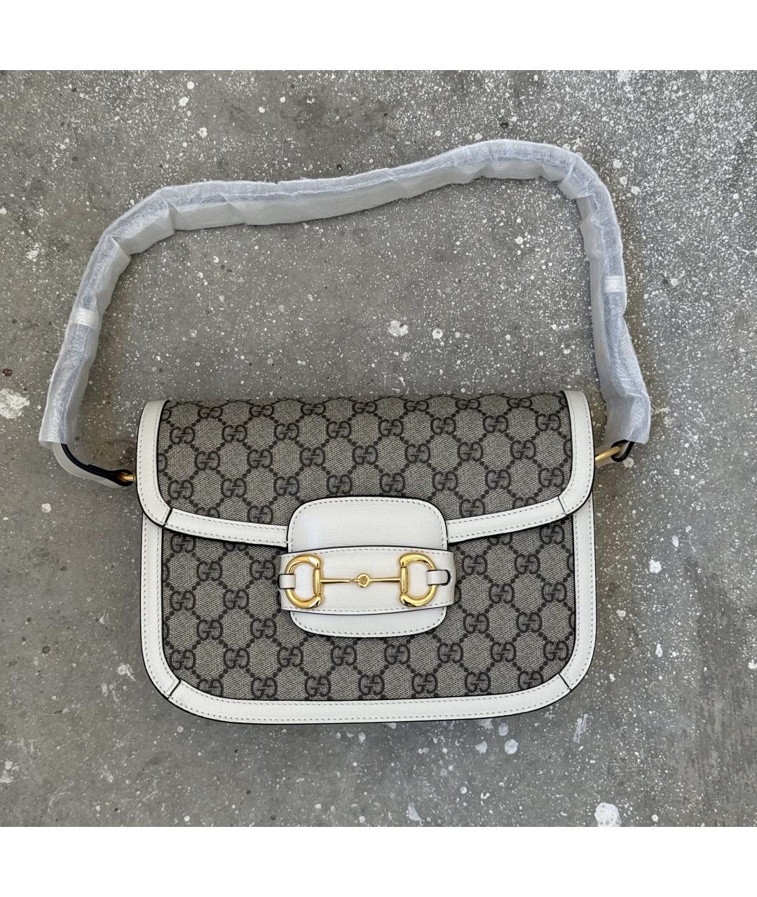 GUCCI Бежевая кожаная сумка через плечо, фото 10