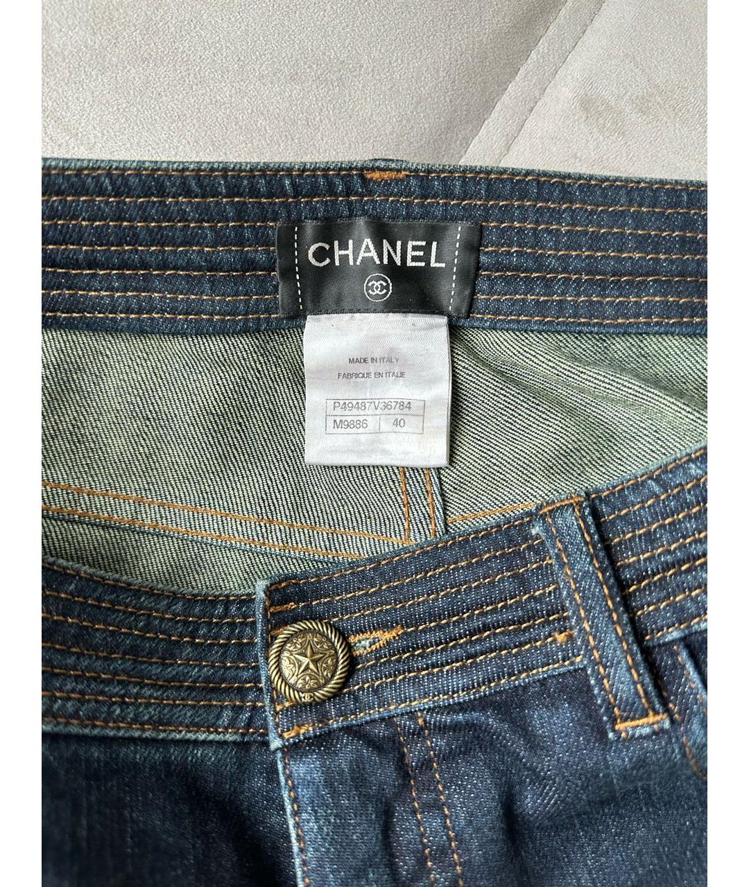 CHANEL Темно-синие джинсы слим, фото 3