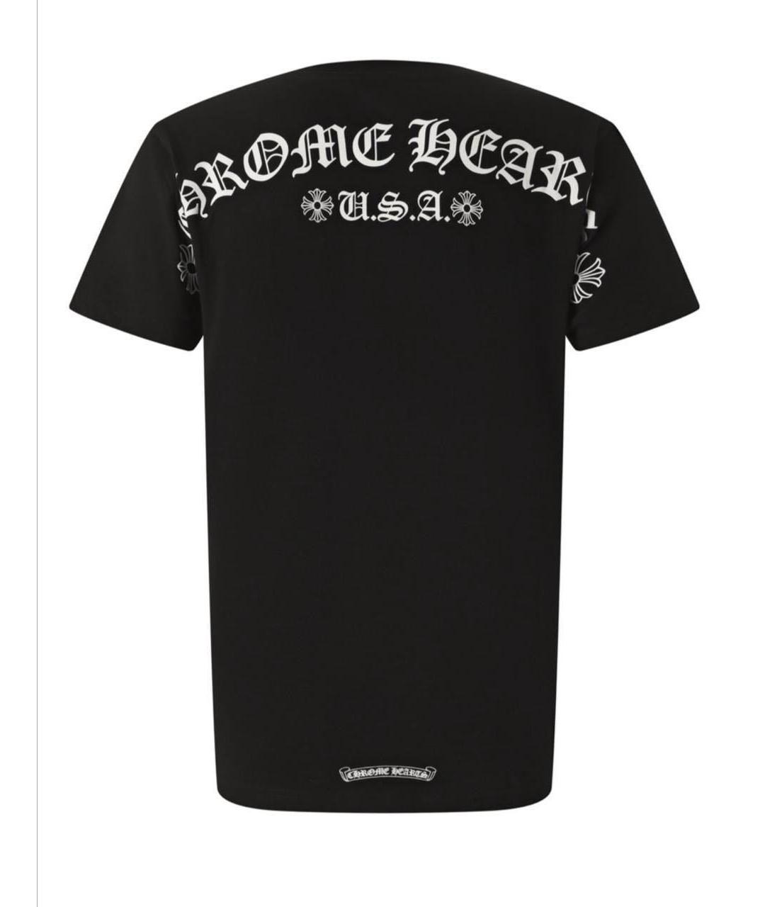 CHROME HEARTS Черная хлопковая футболка, фото 2