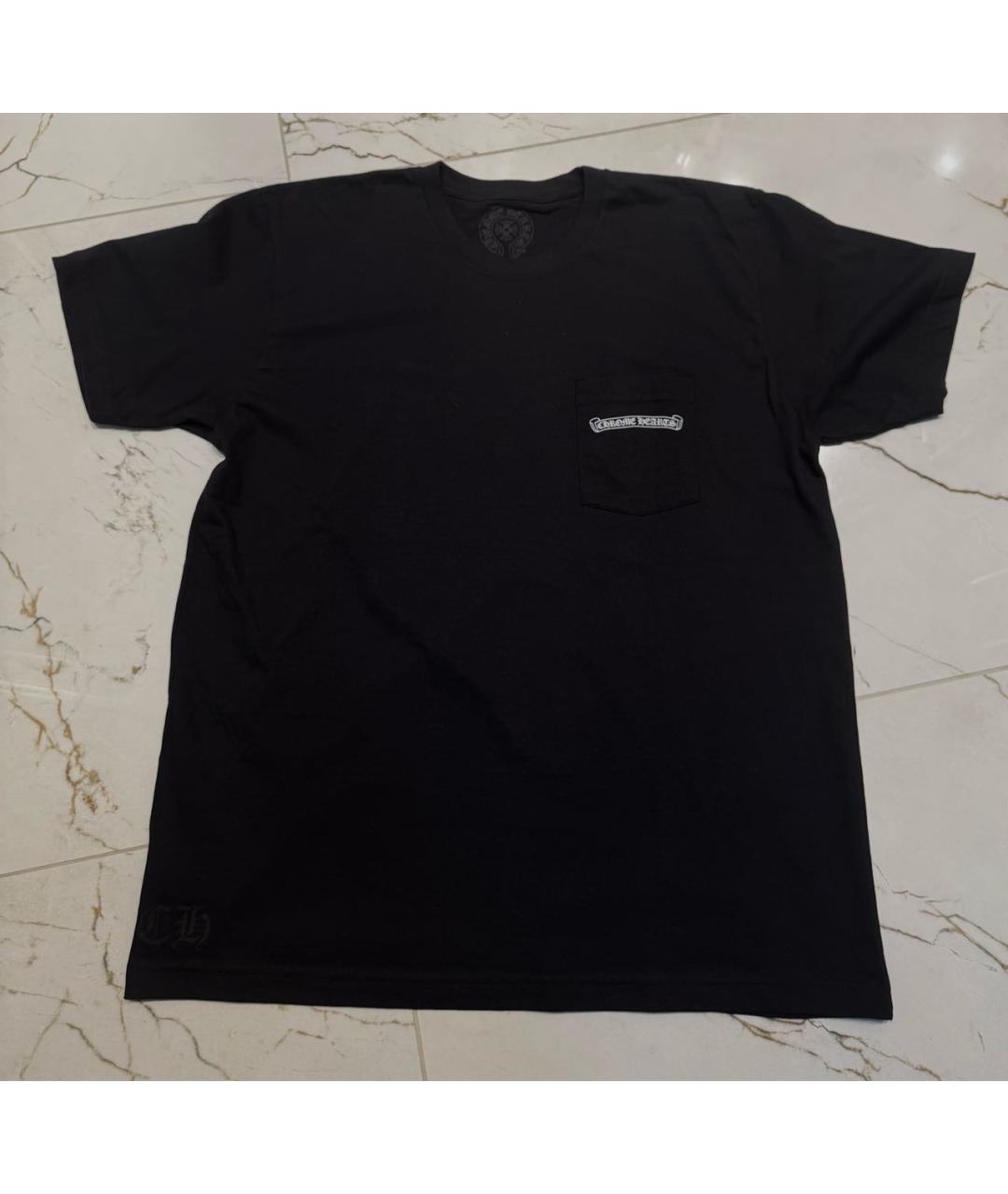 CHROME HEARTS Черная хлопковая футболка, фото 3