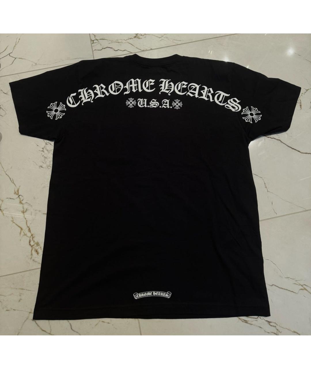 CHROME HEARTS Черная хлопковая футболка, фото 4